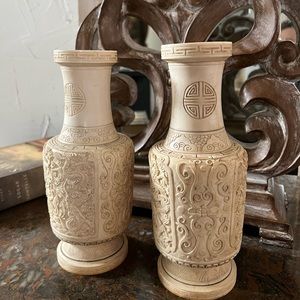 Carved Chinese vases